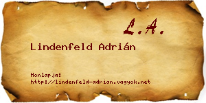 Lindenfeld Adrián névjegykártya